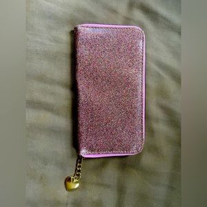 Glittery pink wallet
